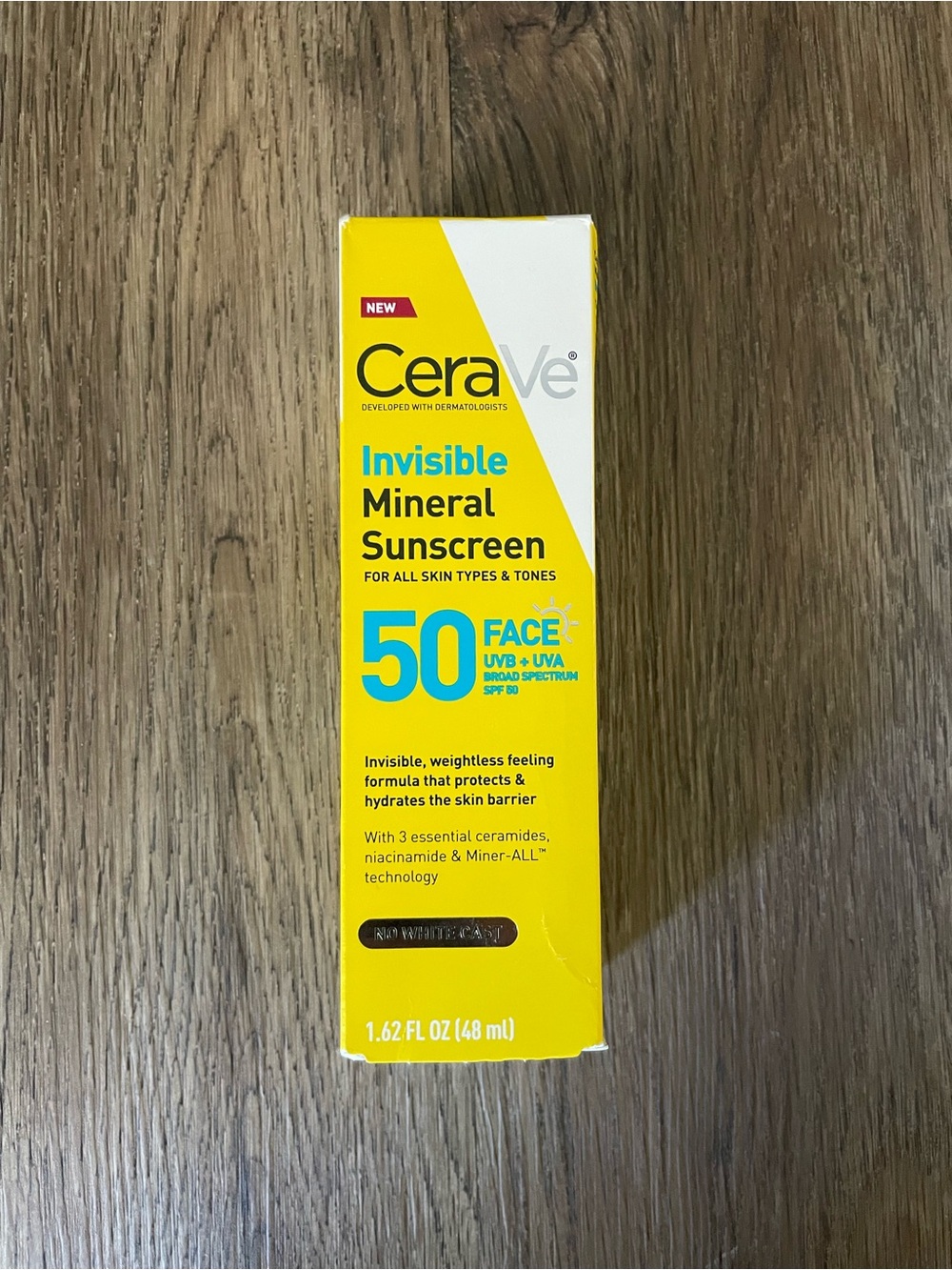 CeraVe Invisible Mineral Sunscreen SPF 50 — NEW